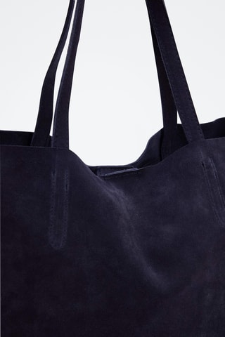 Shopping bag in pelle - Navy