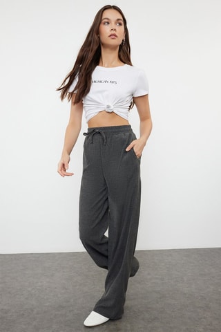 Pantaloni wide legs - Grigio