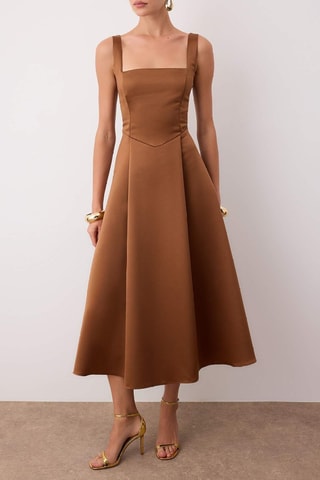 Abito midi - Marrone