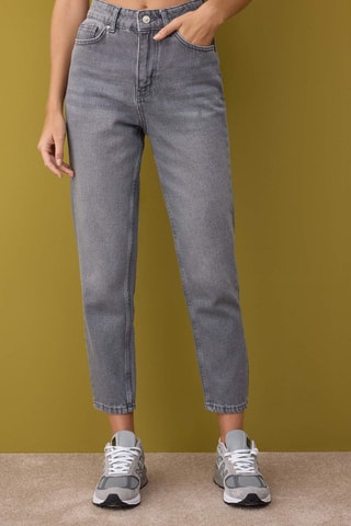 Jean mom taille haute - Gris