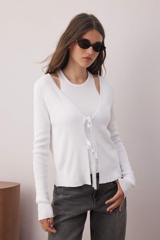 Cardigan e canotta - Bianco