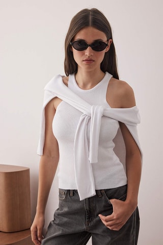 Cardigan e canotta - Bianco