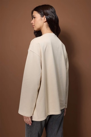 Felpa relaxed - Beige