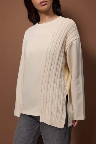 Felpa relaxed - Beige