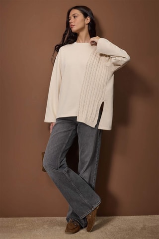 Felpa relaxed - Beige