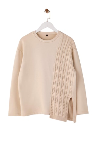 Felpa relaxed - Beige