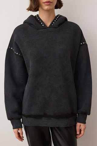 Felpa oversize con cappuccio - Antracite