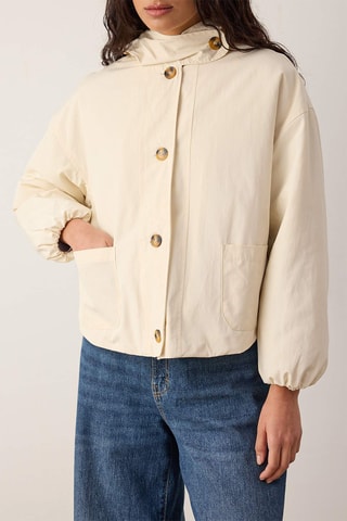 Giacca regular con cappuccio - Taupe