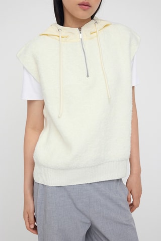 Felpa con cappuccio - Ecrù