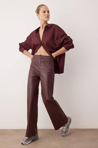 Pantalon wide legs - Bordeaux