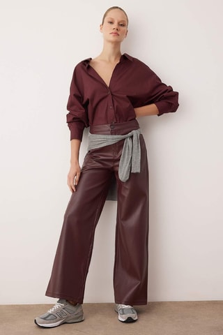 Pantalon wide legs - Bordeaux