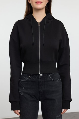 Felpa con cappuccio - Nero