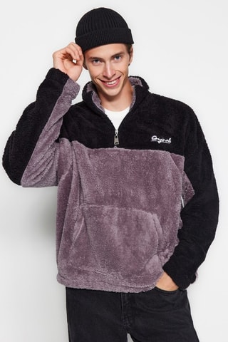 Felpa e grigio scuro - Nero