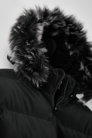 Piumino con cappuccio - Nero