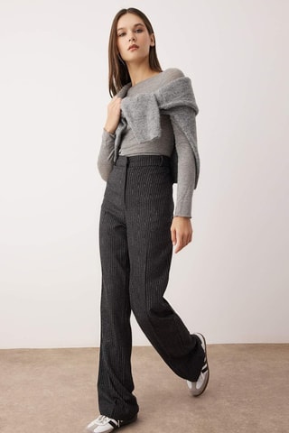 Pantaloni a vita alta - Grigio