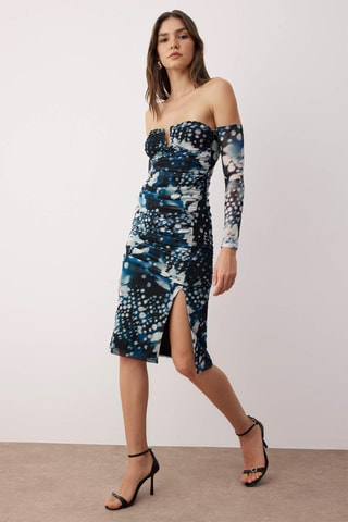 Abito a tubino - Blu e nero