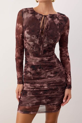 Abito a tubino - Marrone e nero