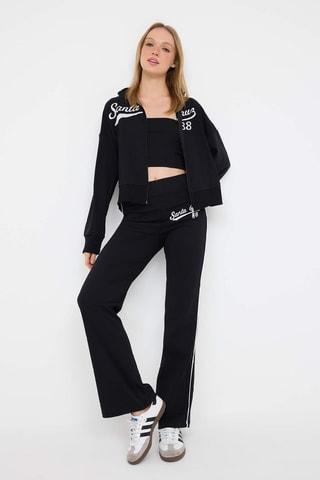 Crop top bustier e pantaloni - Nero