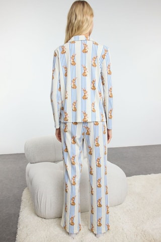 Pigiama - Bianco, blu e marrone