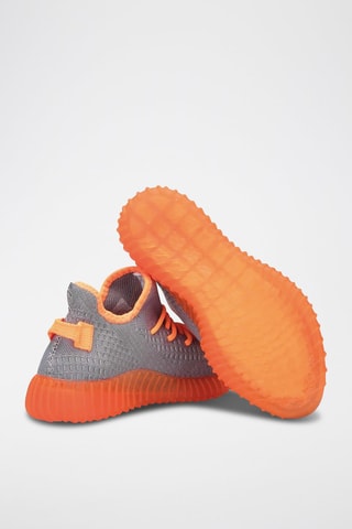 Sneakers alte - Grigio e arancione