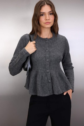 Cardigan regular - Grigio