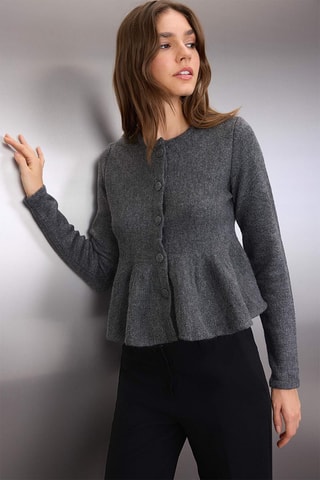 Cardigan regular - Grigio