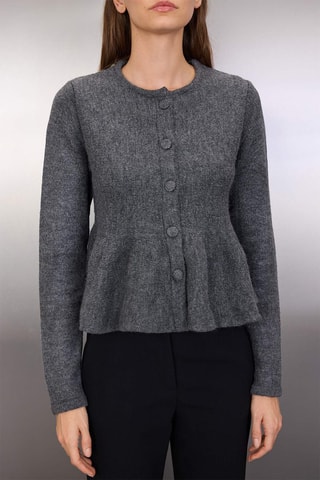 Cardigan regular - Grigio