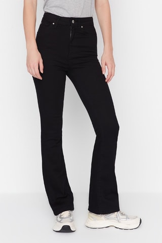 Jeans flare a vita alta - Nero