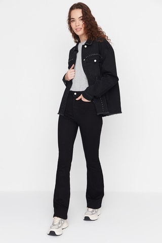 Jeans flare a vita alta - Nero