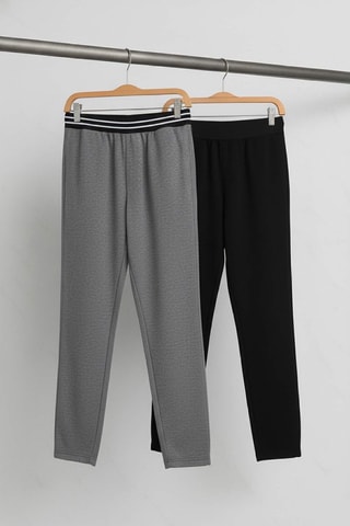 2 pantaloni pigiama e antracite - Nero e grigio