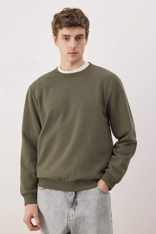 3 felpe regular e kaki - Nero, beige e verde