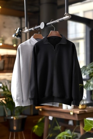 2 felpe regular - Nero e grigio