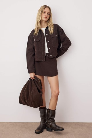 Giacca in jeans - Marrone