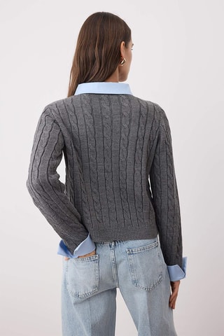 Cardigan regular - Grigio