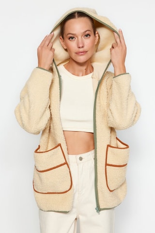 Giacca con cappuccio Ecrù - Bianco