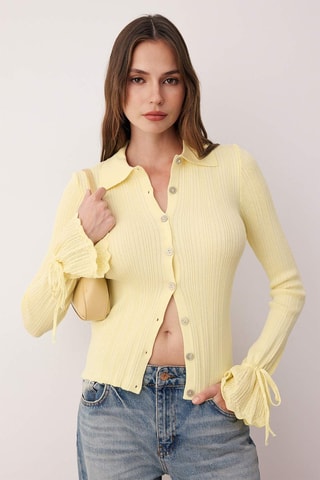 Cardigan slim - Giallo