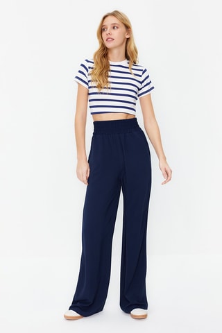 Pantaloni wide legs - Blu