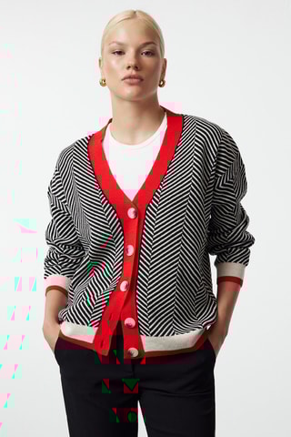 Cardigan oversize e rosso - Rosso, nero e bianco