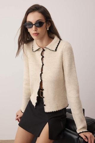 Cardigan - Beige e nero