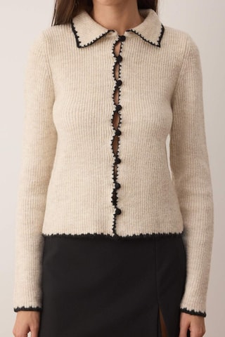 Cardigan - Beige e nero