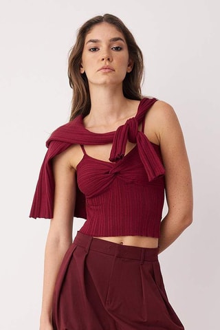 Cardigan e top slim - Bordeaux