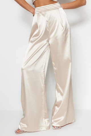 Pantaloni wide legs scuro - Beige