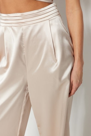 Pantaloni wide legs scuro - Beige