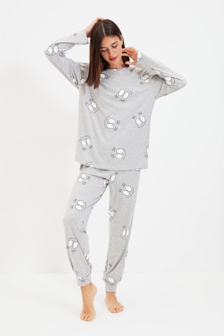 Pigiama - Grigio e beige