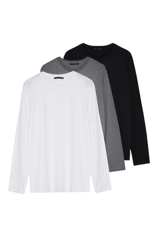 3 t-shirt regular - Bianco, grigio e nero