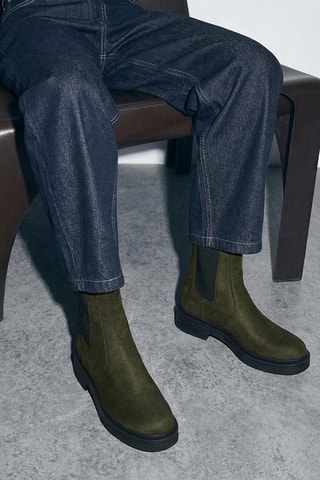 Stivaletti Beatles in pelle scamosciata - Nero e verde