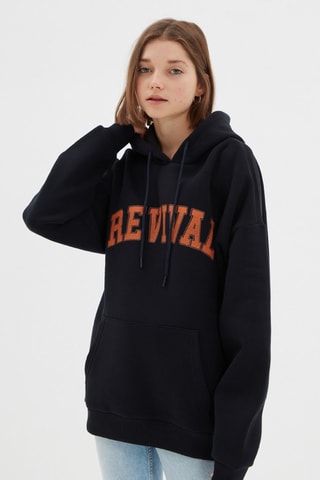 Felpa oversize con cappuccio - Navy