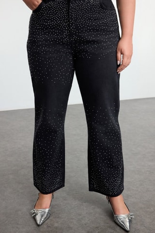 Pantaloni straight a vita alta - 