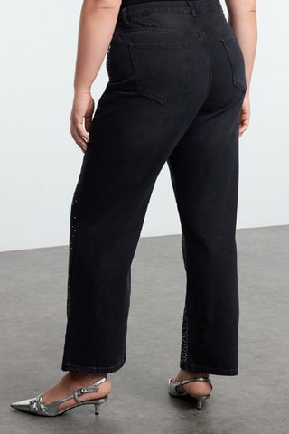 Pantaloni straight a vita alta - 