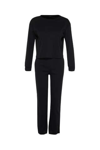 Top e pantaloni regular - Nero